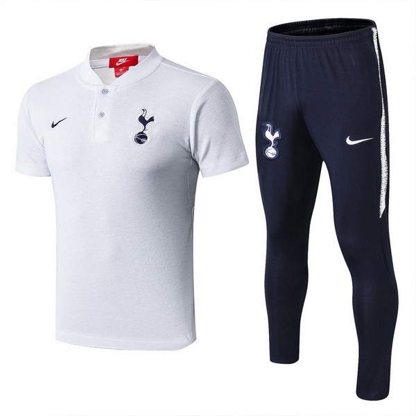 Polo Conjunto Completo Tottenham Hotspur 2018/19 Blanco Azul